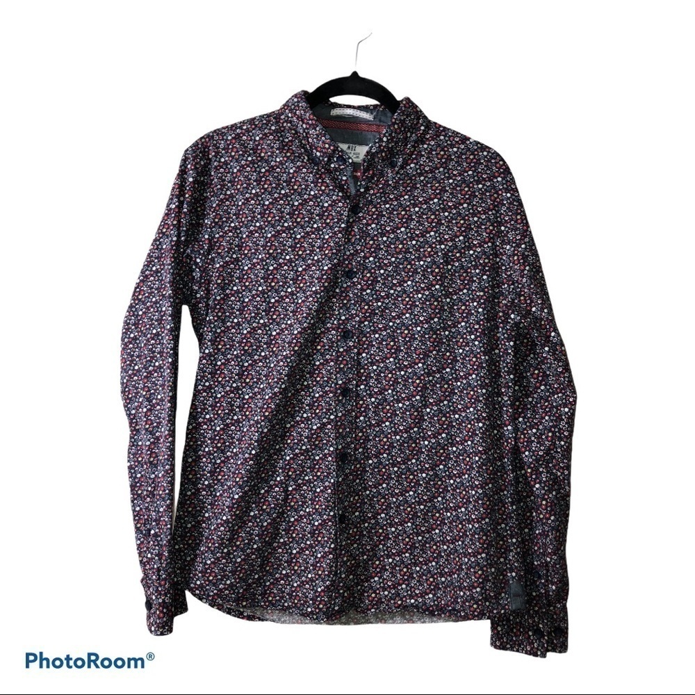 MBX Premium Good Floral Print Long Sleeve Button Down Shirt Sz S